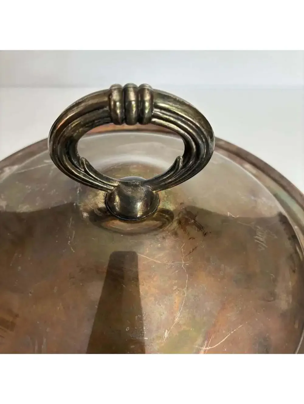 Vintage F.B. Rogers Silver Co 1544 Covered Casserole Serving Dish Rainbow Patina
